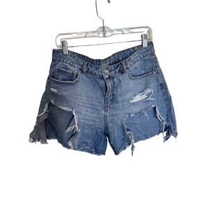 Wild Fable - Women's Highest Rise Cut Off Jean Light Denim Distressed Shorts 12